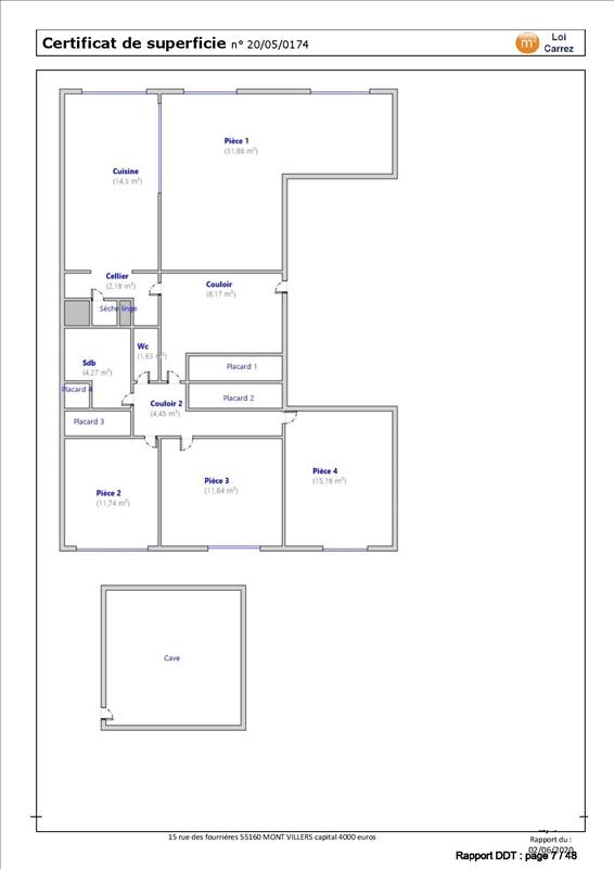 Chambre en colocation - 2ème étage - 11,74 m2 - Meublé